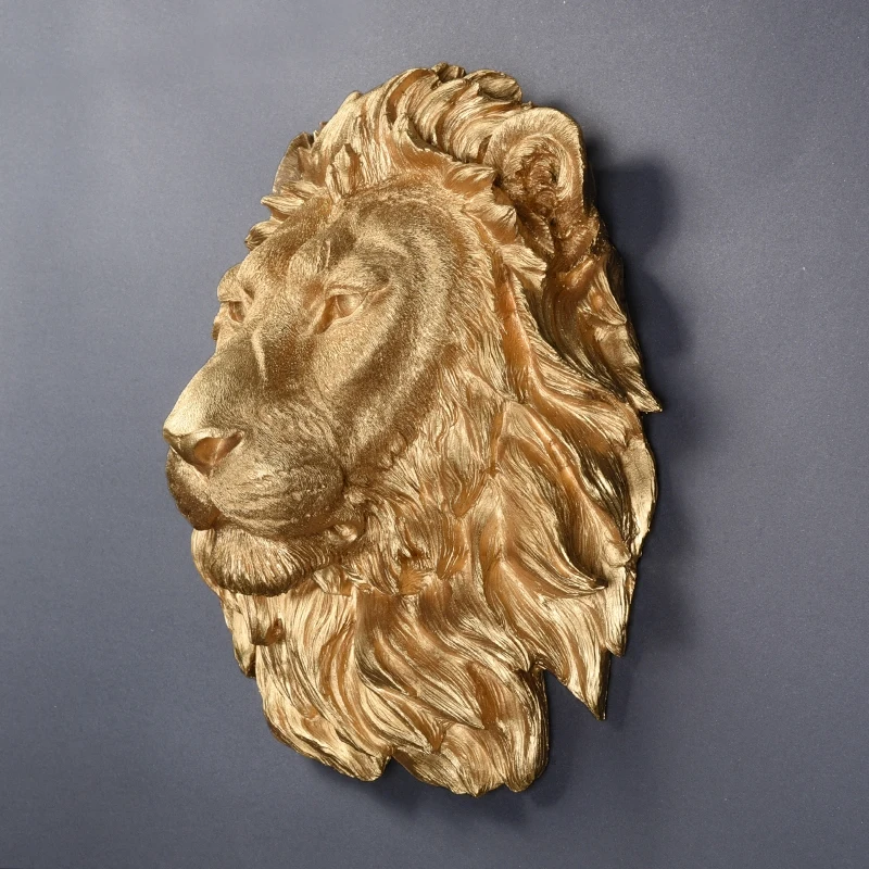 American creative bedside wall hanging bar club home entrance wall decoration lion head resin craft ornaments