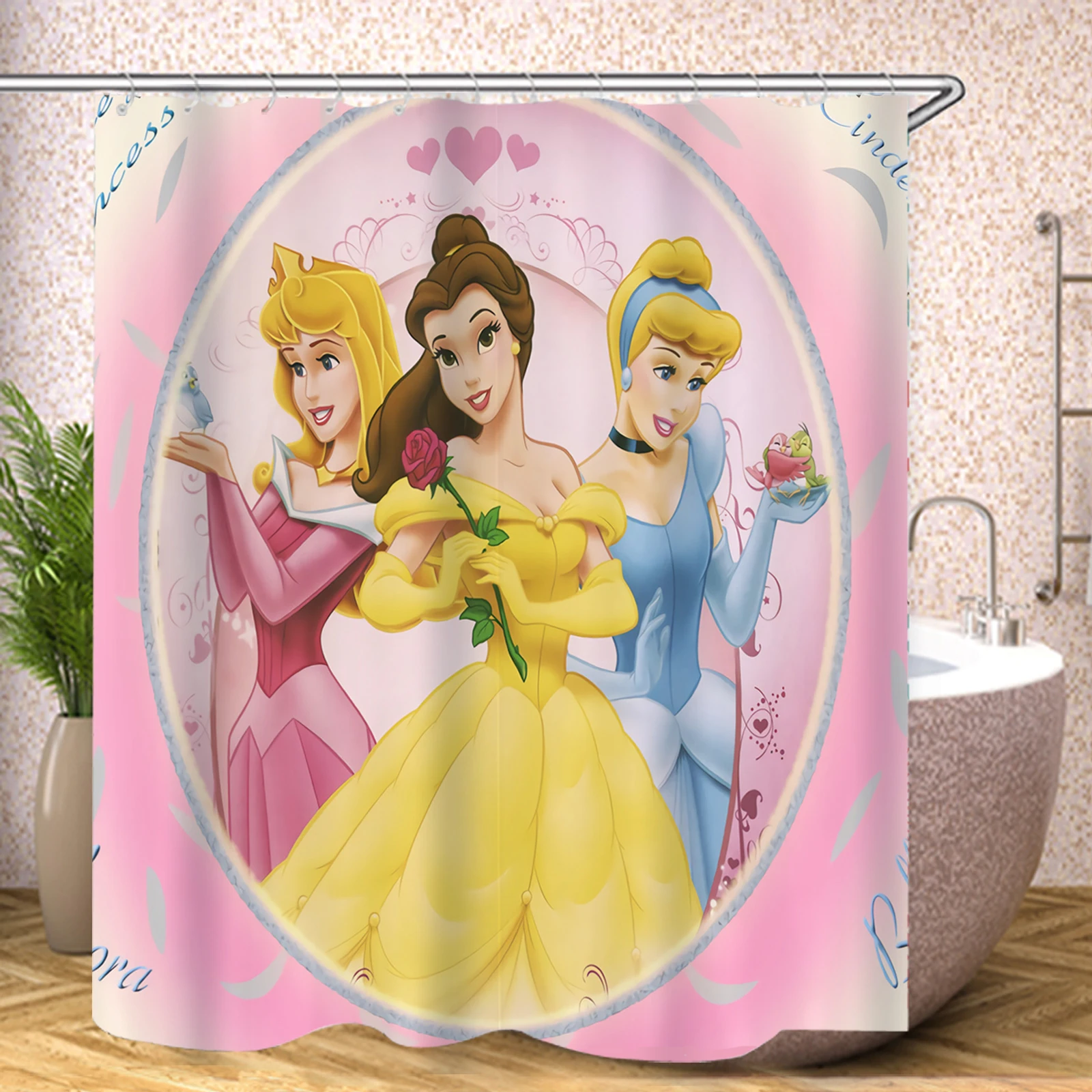 

Занавеска для душа, сказочная принцесса, Белоснежка, Золушка, цельные аксессуары с героями мультфильмов, милые занавески для ванной комнаты, туалет