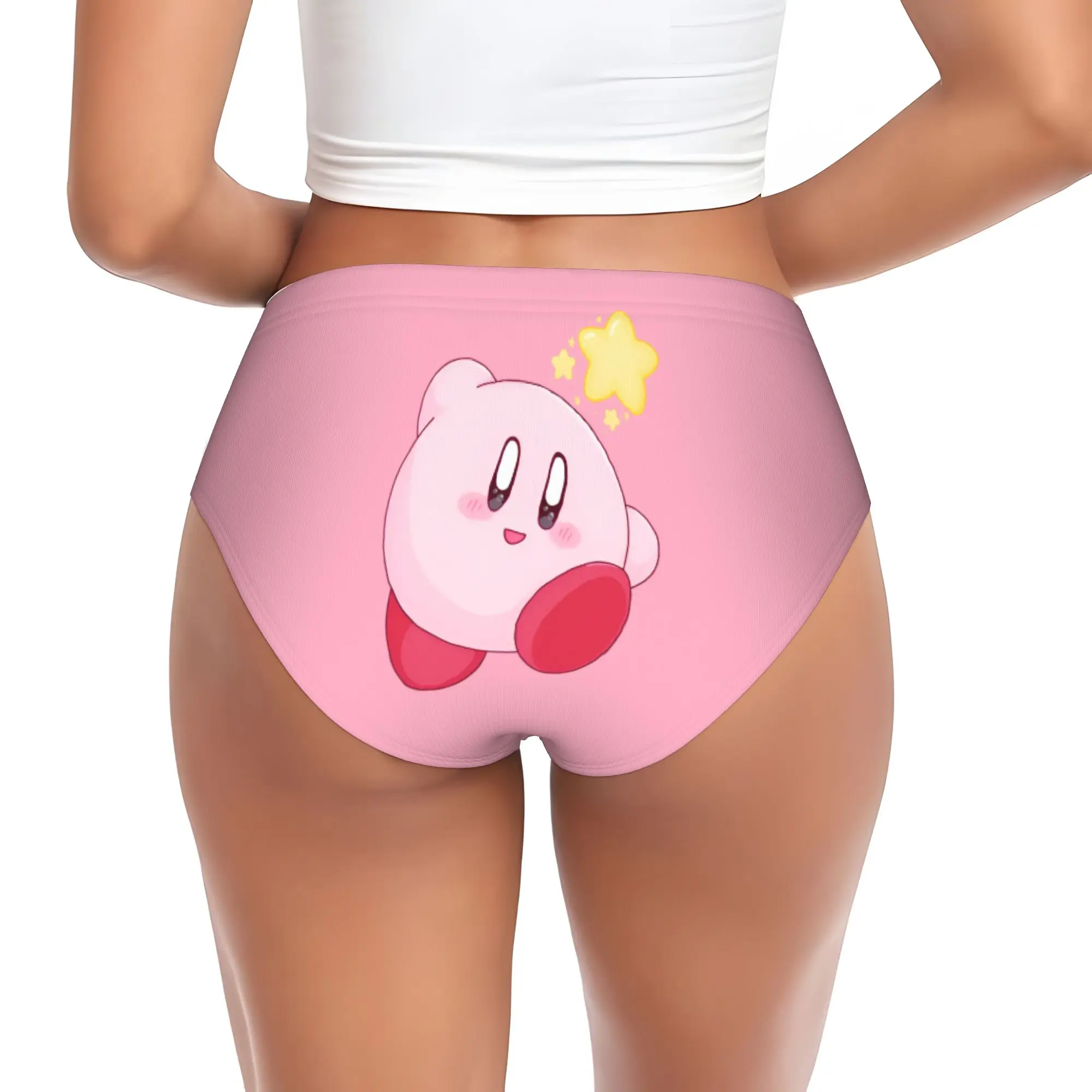 

Custom K-Kirbys Brief Panties Women's Comfort Stretch Classic Game Characters Star Underwear