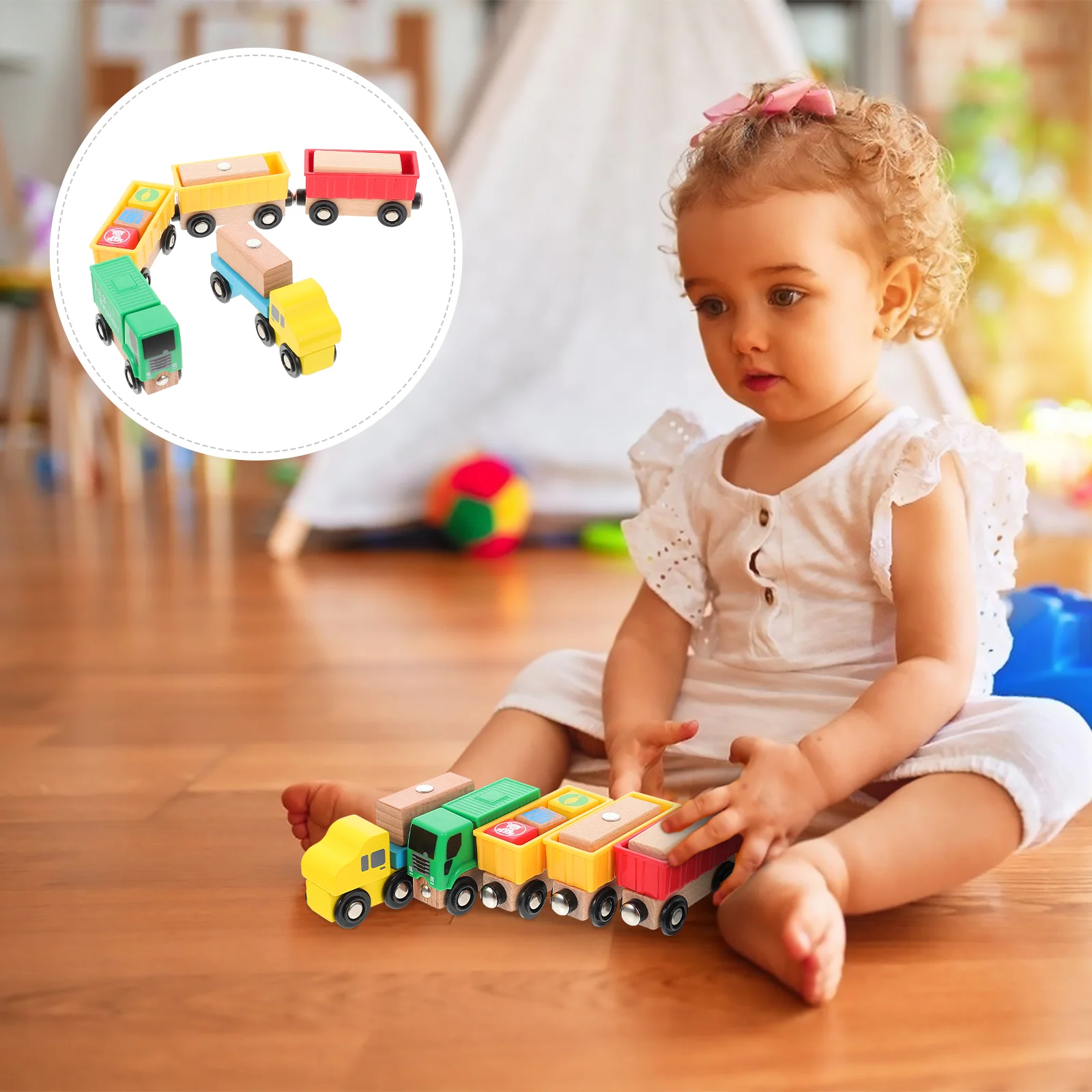 5-sets auto kleine vrachtwagen speelgoed speelgoed voor kinderen magnetische constructie kinderen doe-het-zelf