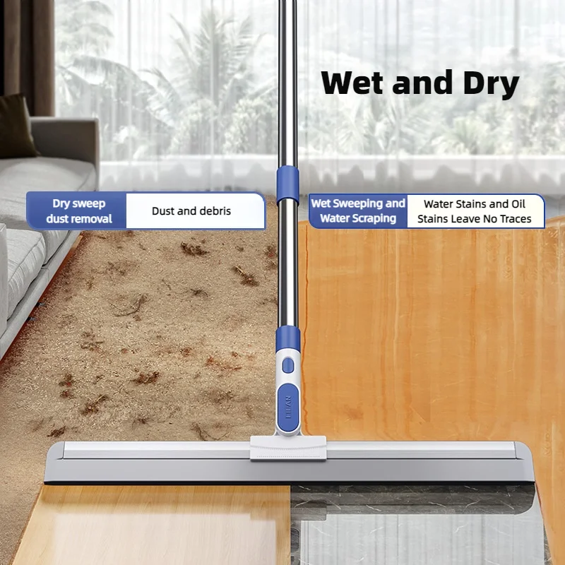 نسخة مطورة جديدة من مكنسة سحرية كنس مادة السيليكون ممسحة منزلية للحمام والحمام مع مساحة تخزين قابلة للتوسيع