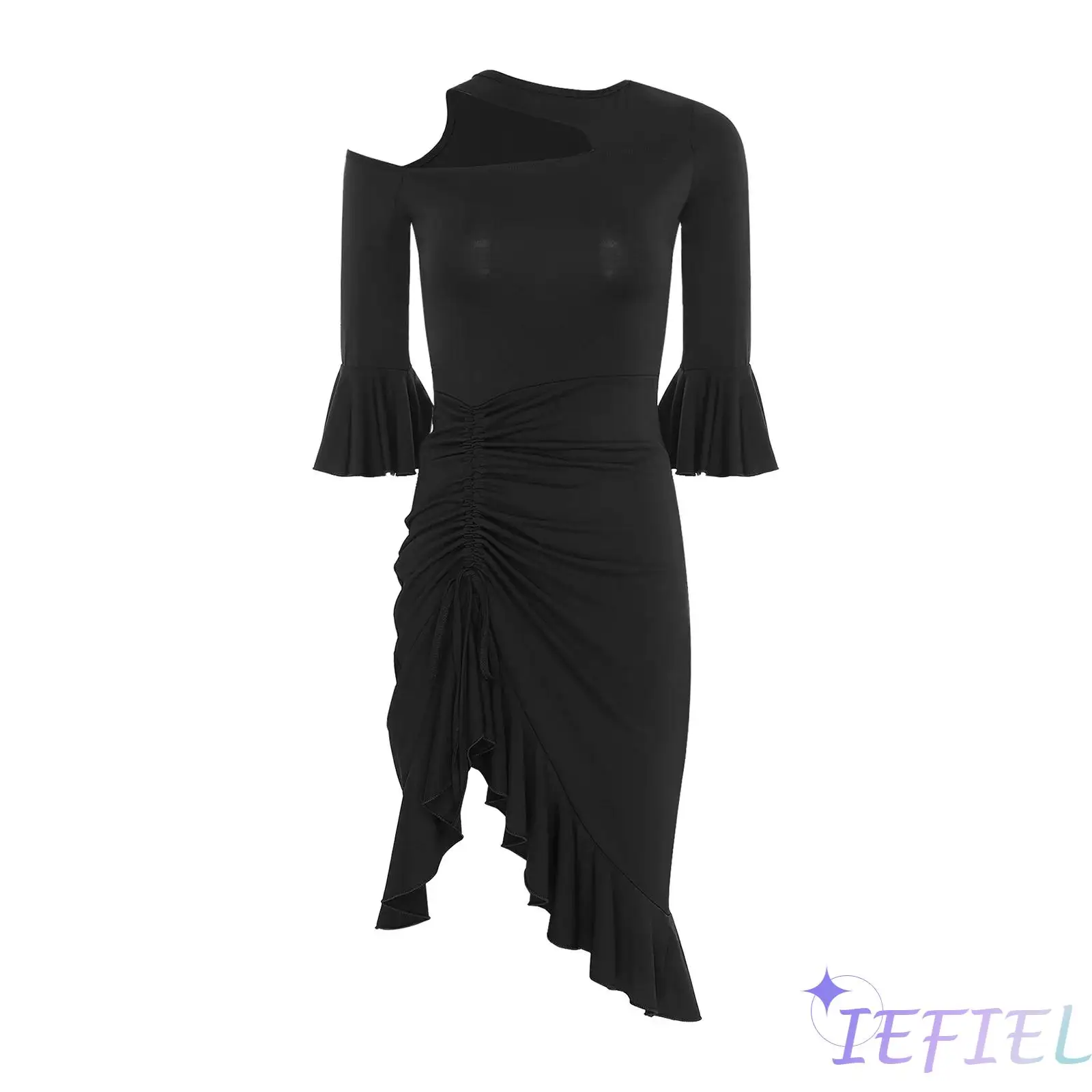 

Женский костюм для латиноамериканских танцев: платье с вырезами на плечах и короткими рукавами, с шортами, для лирических и современных танцевальных соревнований