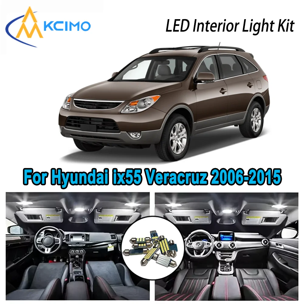 

High-Quality LED Interior Kit for Hyundai ix55 Veracruz 2006-2015 2007 2011 Premium Error-Free Dome Map Trunk Automotive Lamps