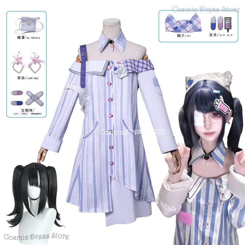 infinity-nikki-cosplay-costume-perruque-idee-particuliere-doux-costume-robe-carnaval-tenue-eyepatch-jirai-kei-halloween-femmes-filles-vetements