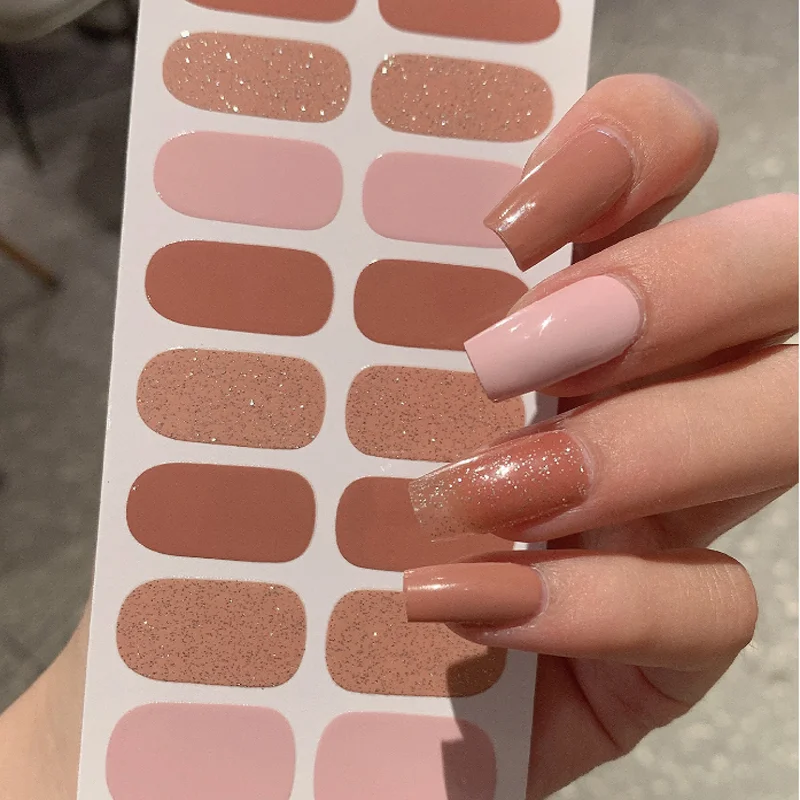 16 puntas de colores de contraste, pegatinas para uñas, calcomanías adhesivas, parche de belleza para uñas, puntas DIY, decoración artística de uñas, accesorio para uñas postizas