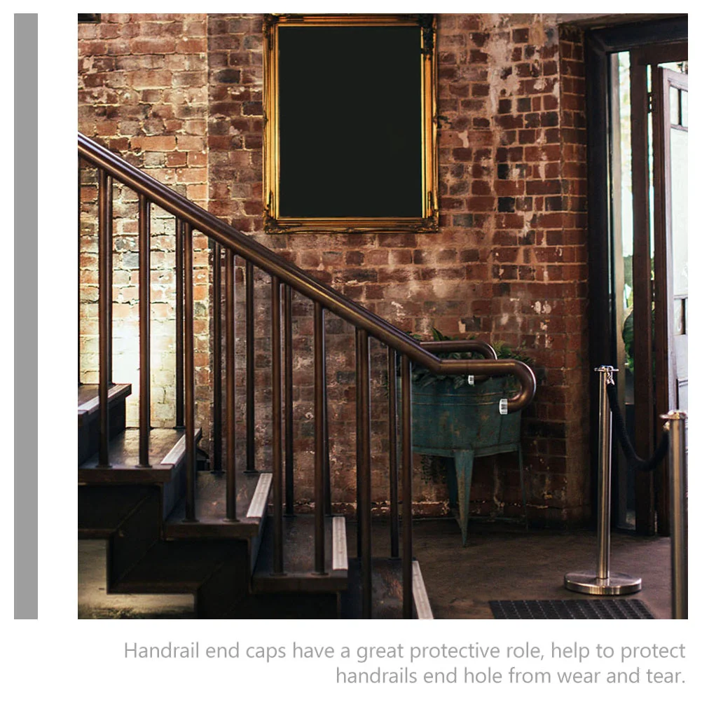 2 Pcs Metal End Caps Tubing Plug Tube Protector for Handrail Stainless Outdoor Fittings