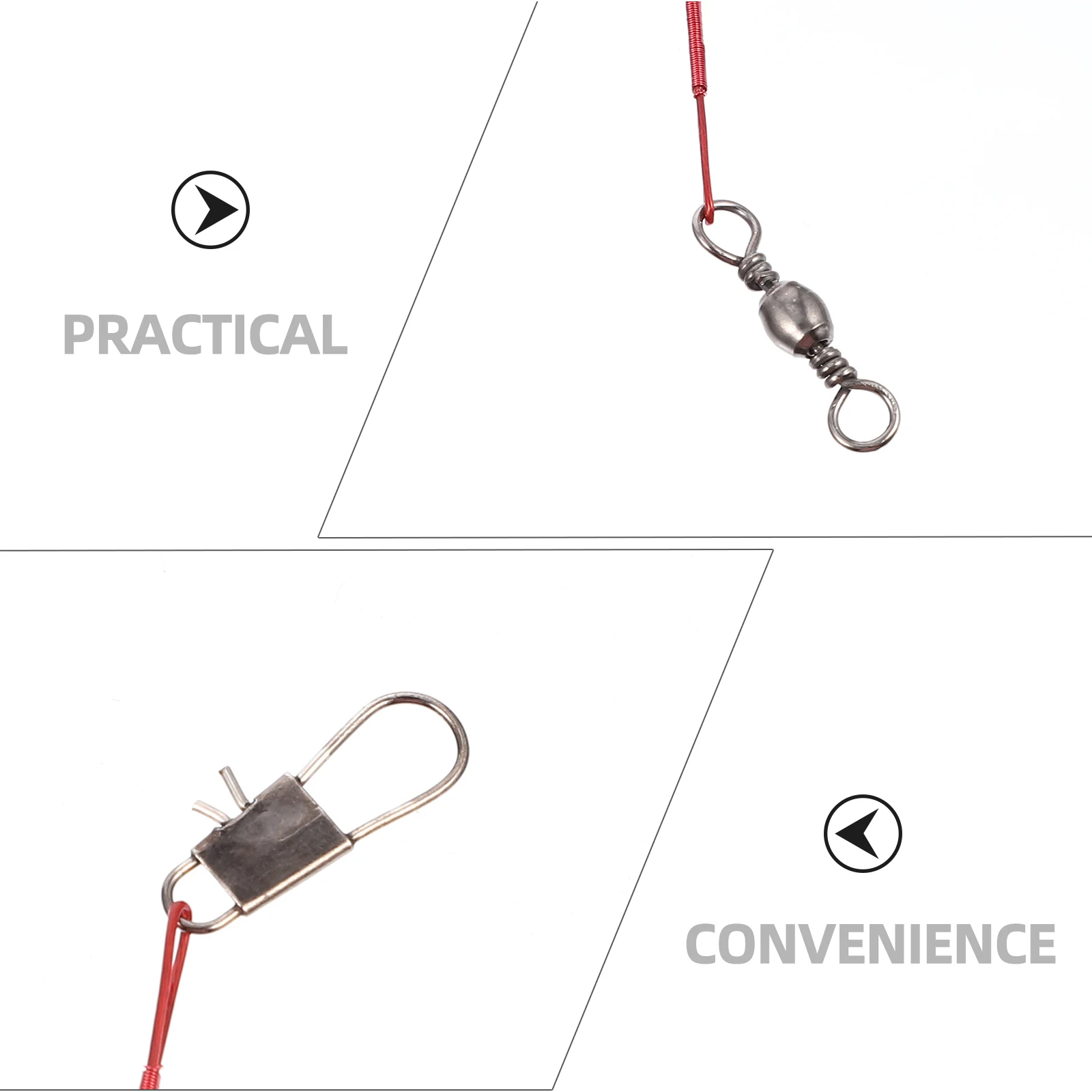 

100pcs Anti-Bite Line Pin Fishing Leader High-Strength Steel Wire Swivel Rig Tackle Gear for Bait Retraction Protection