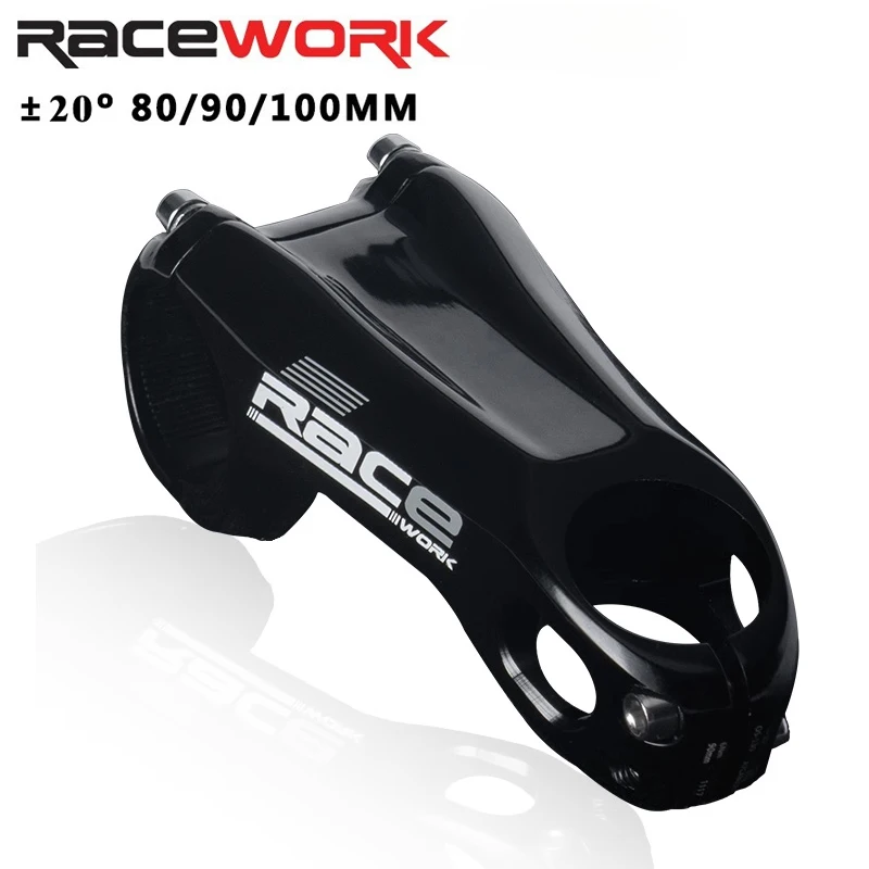 RACEWORK Road Bike Mountain Cycling Stem Riser 31.8mm Negative Table 20 Degrees Bicycle Handlebar Length 80/90/100mm Bike Parts