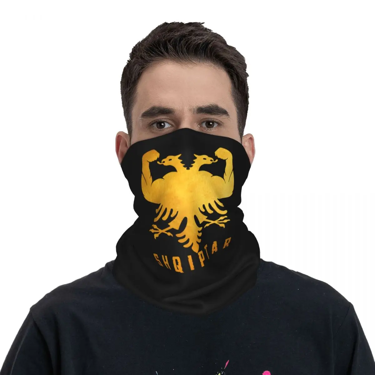 Shqiptar Bandana Nek Gaiter Motorclub Albanese Adelaar Wrap Sjaal Multi-Use Fietsen Unisex Volwassen Winter