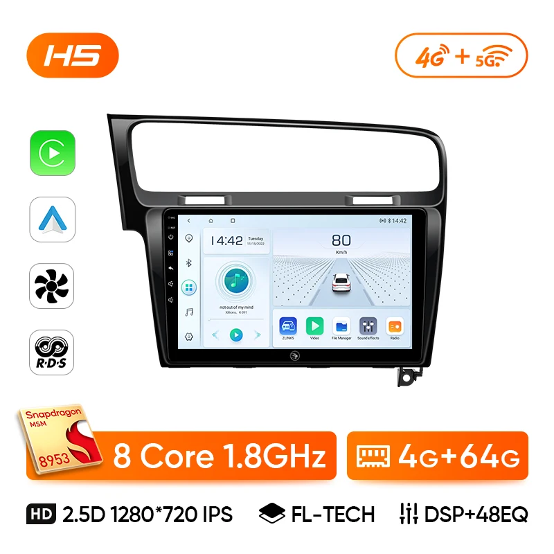 Ainavi Autoradio Voor Volkswagen VW Golf 7 MK7 GTI 2012 2013-2020 Draadloze Carplay Android Auto Multimedia GPS 2 Din autoradio