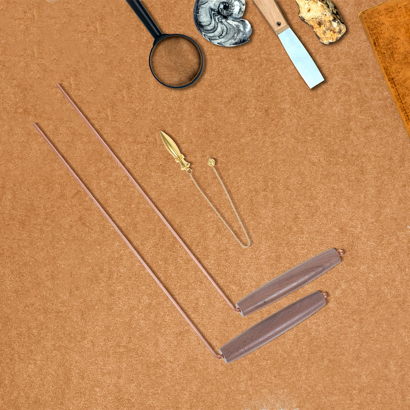

1Set Copper Dowsing Rod Seeking Rods Metal Wand Portable Divining Hunting Water Energy Spiritual Use