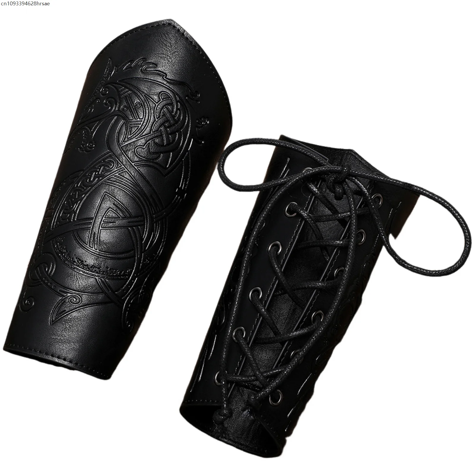 中世の革リストガードバイキング戦士エンボスレザーガントレット騎士アームグローブレトロゴシックリストバンド屋外鎧