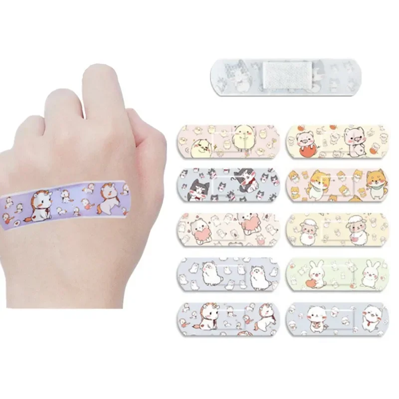 120pcs/set Cartoon Round Band Aid Skin Vaccination Wound Path for Children Kids Wound Dressing Plasters Strips Adhesive Bandages