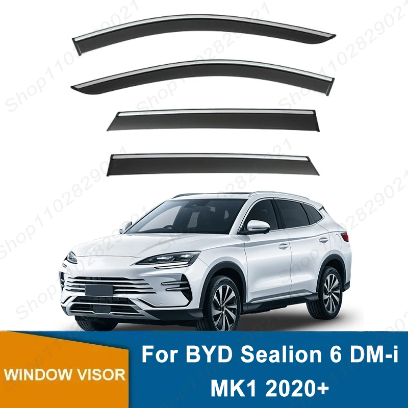 4Pcs Window Visor For BYD Sealion 6 DM-i MK1 2020+ Weathershield Sun Rain Deflector Guard Car Window Deflector 2021 2022 2023