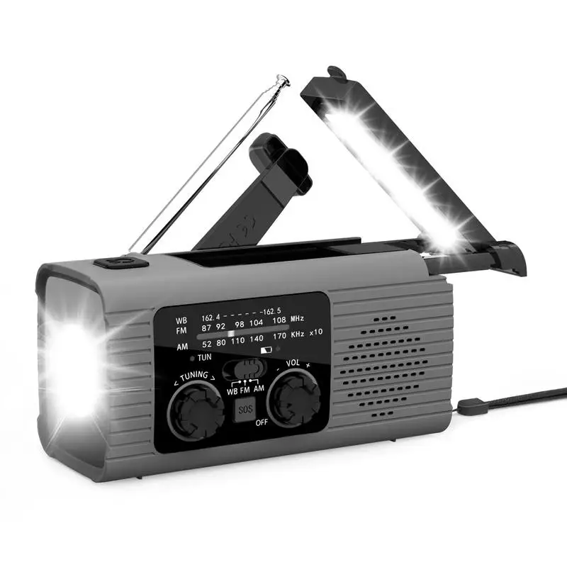 

Solar Hand Crank Radio AM/FM/NOAA Hand Crank Radio Battery Powered 3 Way Charging Weather Radio Crank Radios Power Bank For