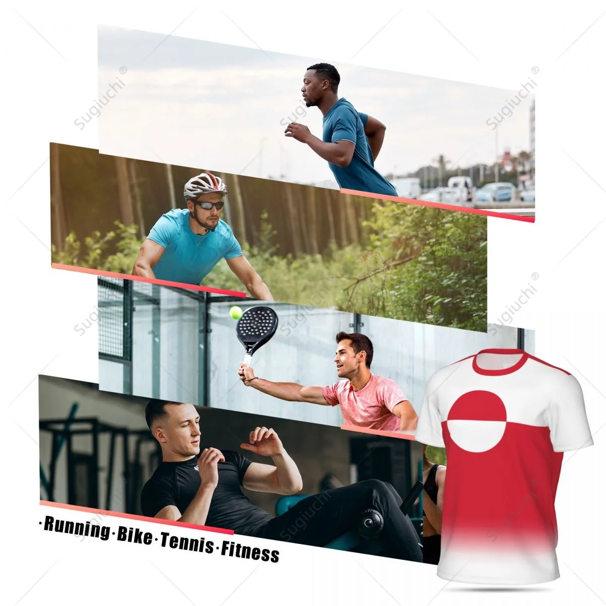 Camiseta de malla deportiva con estampado 3D personalizado, ropa con bandera de Greenland para correr, fútbol, tenis, fútbol y Fitness