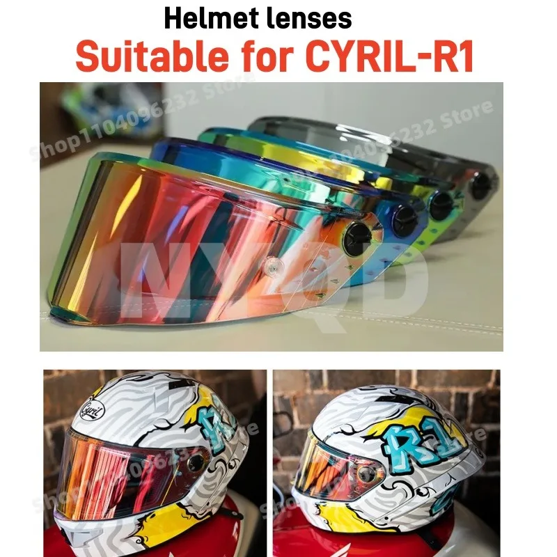 CYRIL Helmet Lens R1 Original Lens Electroplated Color F352 Full Helmet R1 Lens Sun Protection  Anti Glare  Helmet Accessories