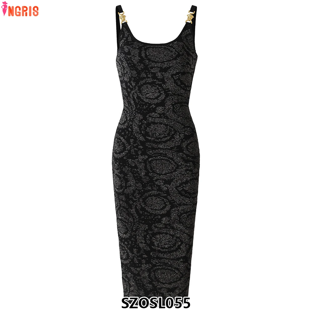 

Black Sexy Halter Strapless Non-Slim Fit Sleeveless O-Neck Solid Color Sling Floor Length Dress-SZOSL055
