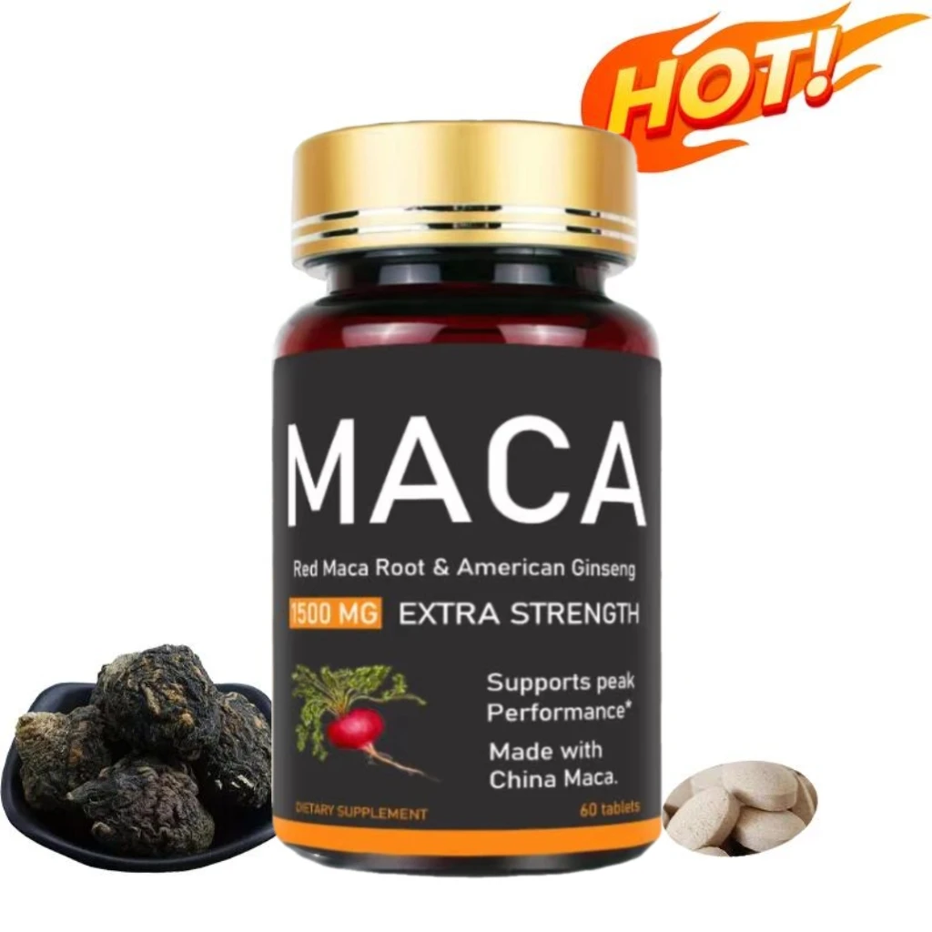 American Maca+Ginseng Capsule 60 Tablets 100% Pure Non-GMo Supports Reproductive Health Natural Energizer