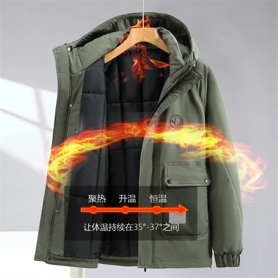 Winter Cargo Parkas Men Warm Thick Jacket Coats Plus Size 10XL 11XL Windbreak Parkas Fashion Casual Winter Jacket Male