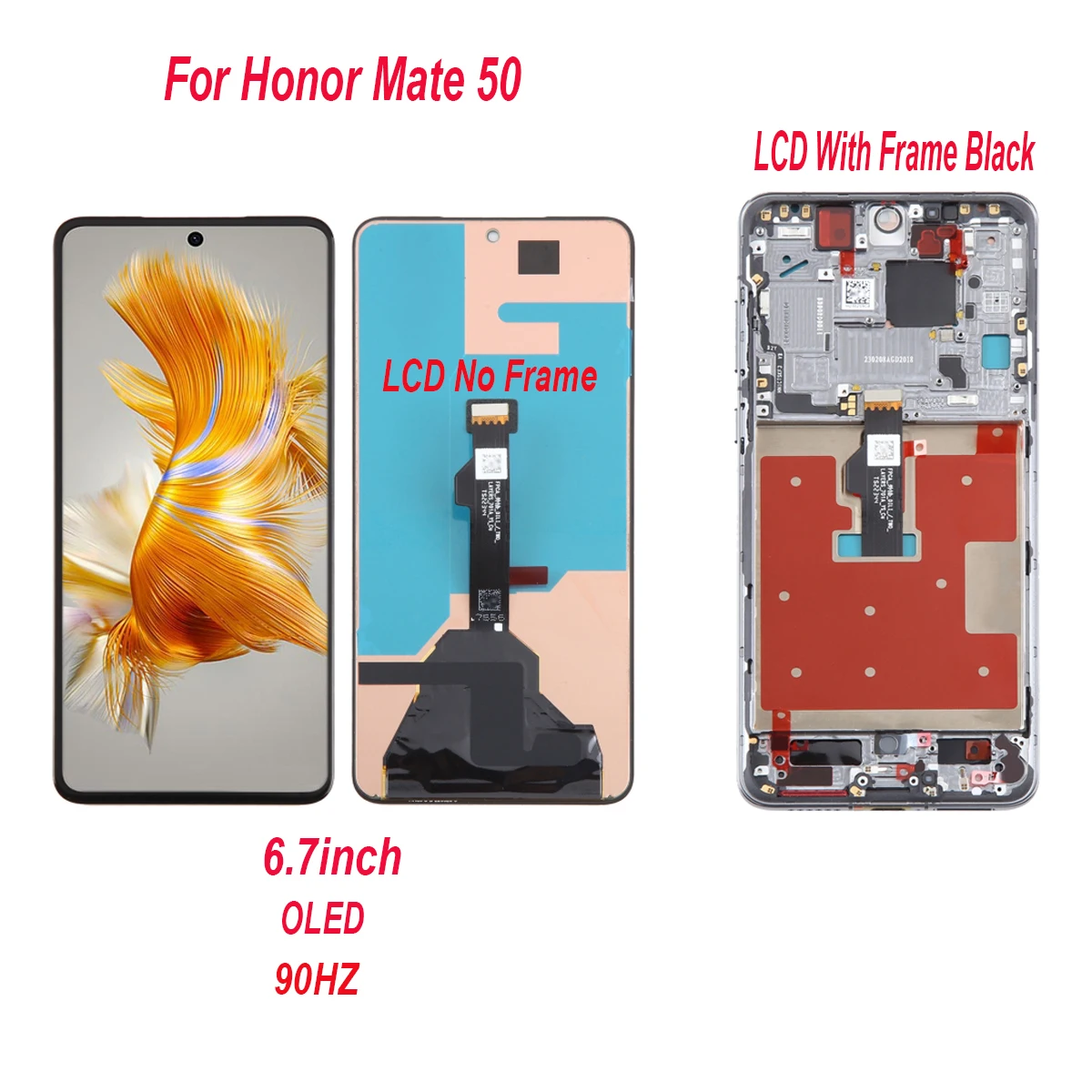 

For Huawei Mate 50 Pro Mate50 CET-AL00 CET-LX9 DCO-AL00 DCO-LX9 LCD Display Touch Screen Digitizer Assembly