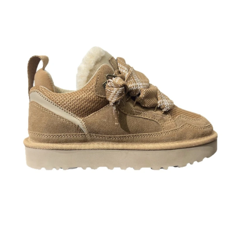 Damen-Plattform-Schaffell-Schneestiefel für Herbst und Winter, Warm Gefüttert mit Plüsch, Lässige Boardschuhe mit Dicker Sohle, Modische Winterschuhe für den Alltag