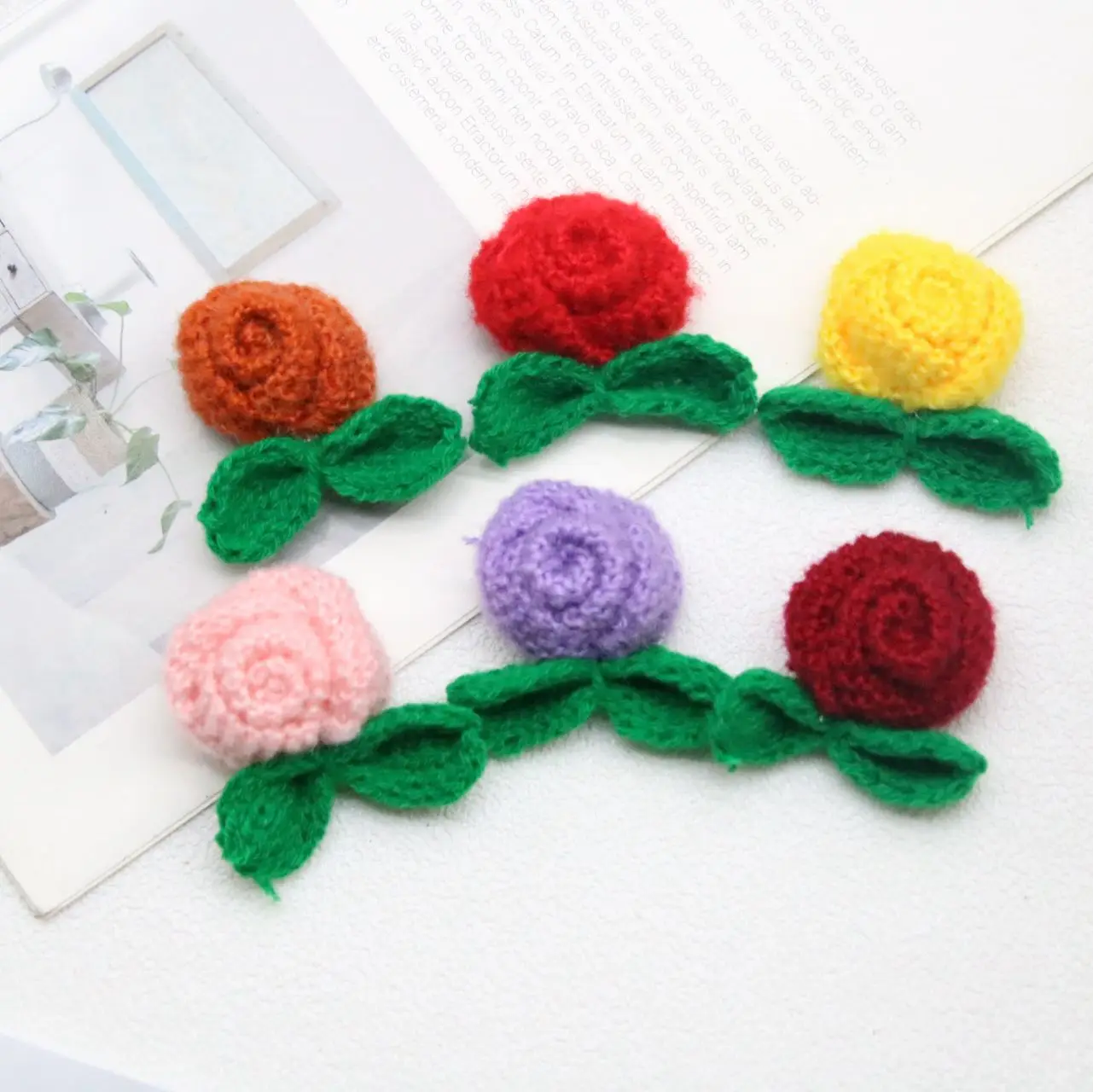 10PCS Cute handmade woven rose petals semi-finished dress bag decoration accessories DIY clothing decoration hairpin accessories