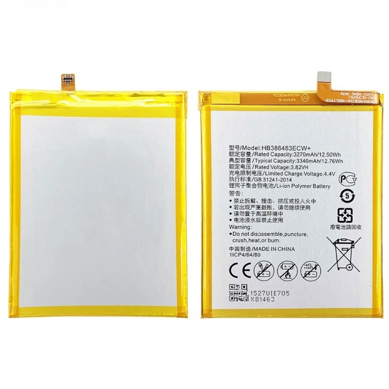 HB386483ECW+ Mobile Phone Battery for Huawei Honor 6X GR5 2017 G9 Plus Maimang 5 High Quality 3340mAh Replacement Batteries
