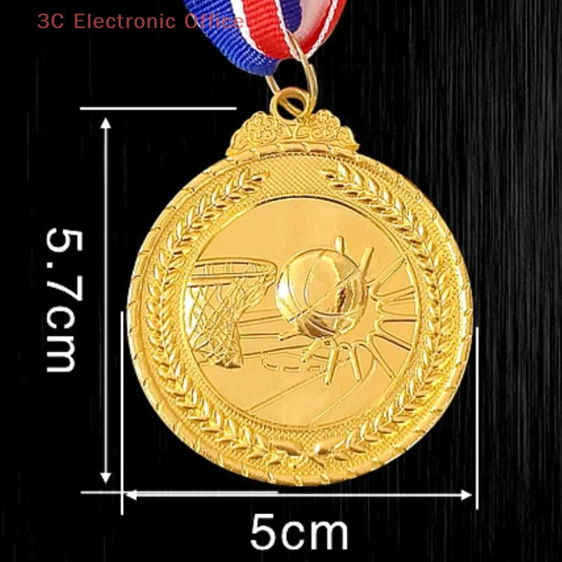 Students Rewards Competition Medals 5cm Gold Silver Bronze Medal With Neck Ribbon For Sports Award Talent Show Party Race Event