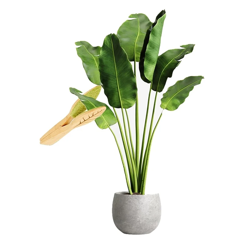 2PCS Leaf Cleaning Tongs Kit Plant Leaf Cleaning Tongs, Plant Leaf Lint Cleaner With Wood Handle, Leaf Cleaning Tool Kit
