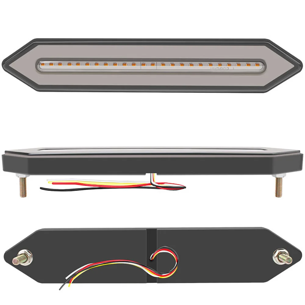 2* 12V-30V LED Tail Lights Red+Yellow Multi-functional LED Tail Lights Signal Lamp Universal For Pick-up Truck Van Caravan