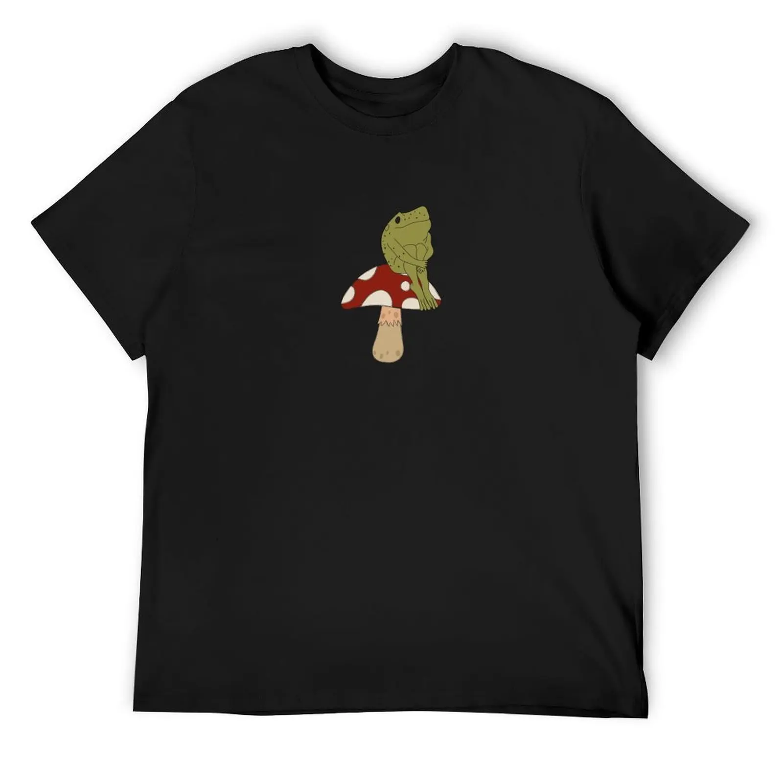 

Frog On Mushroom Thinking T-Shirt summer tops vintage sports fans mens funny t shirts