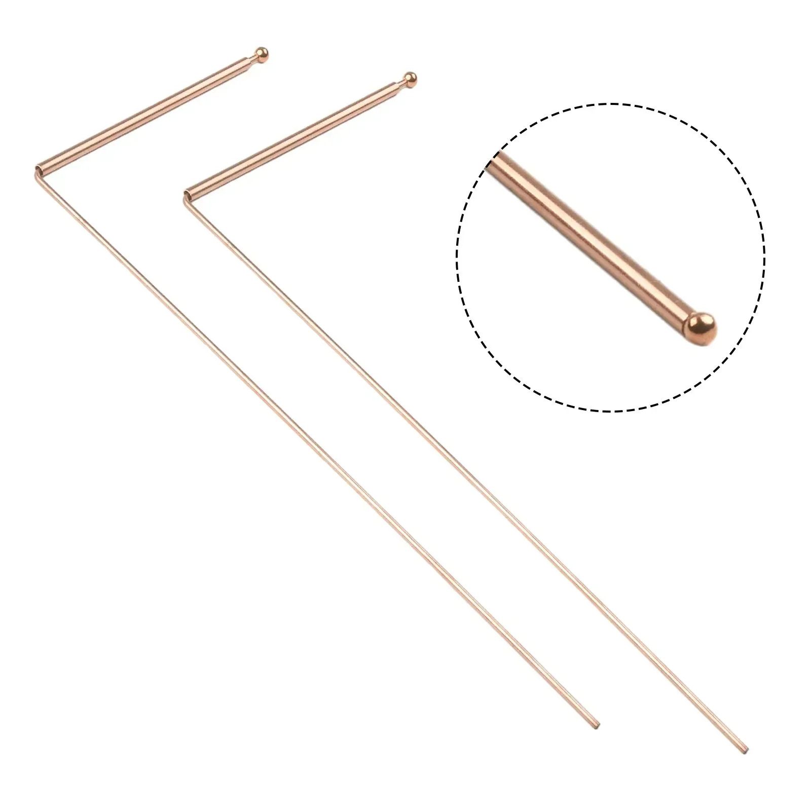 2pcs 99.9% Copper Probe Detector Rod Metal Positioning Rod Dowsing Rods For Gold Water Treasure Minerals Finding Tools