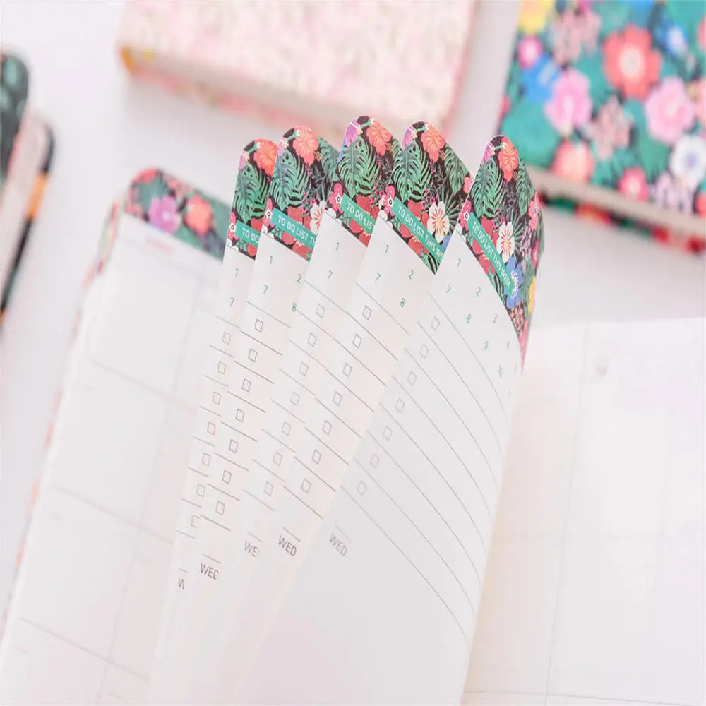 A5/A6 Vintage Flower Agenda Planner Notebook Schedule Diary Weekly Daily Planner Organizer School Office Stationery Supplies