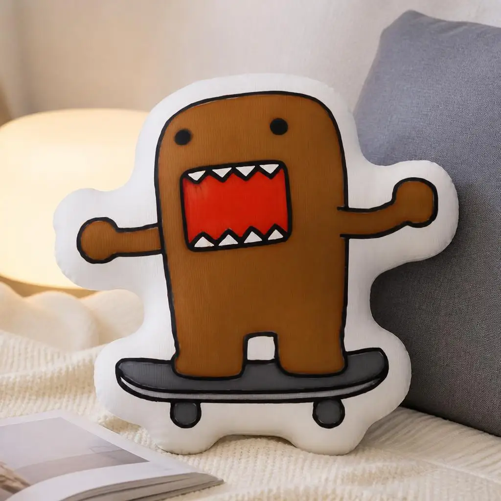 Domo Kun skateboard Funny Pillow Cushion Irregular Stuffed Throw Pillow Home Decor Gift Sofa Bed