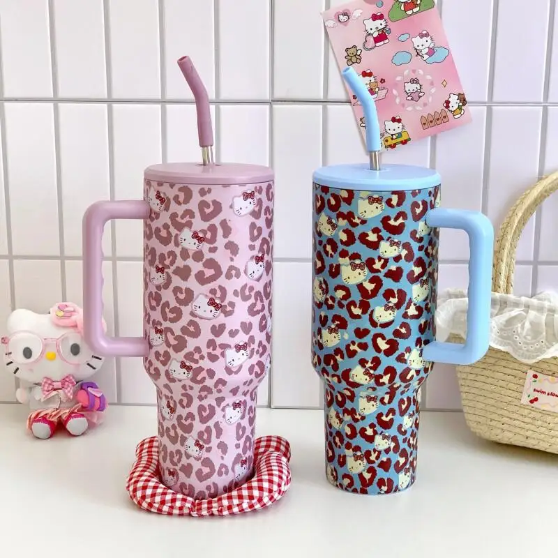 

Sanrio Hello Kitty Чашка для горячей воды Чашка для холодных напитков Хит-продукт Большая емкость На открытом воздухе Кампус Портативная большая емкость Симпатичная каваи