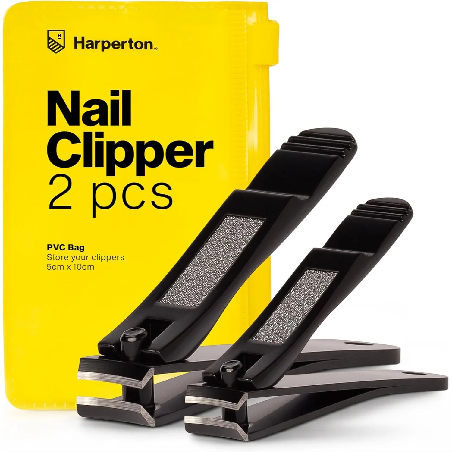 

Heavy Duty Nail Clippers for Thick Nails, 2 Pack Stainless Steel Toenail & Fingernail Cutter Set with Travel Case