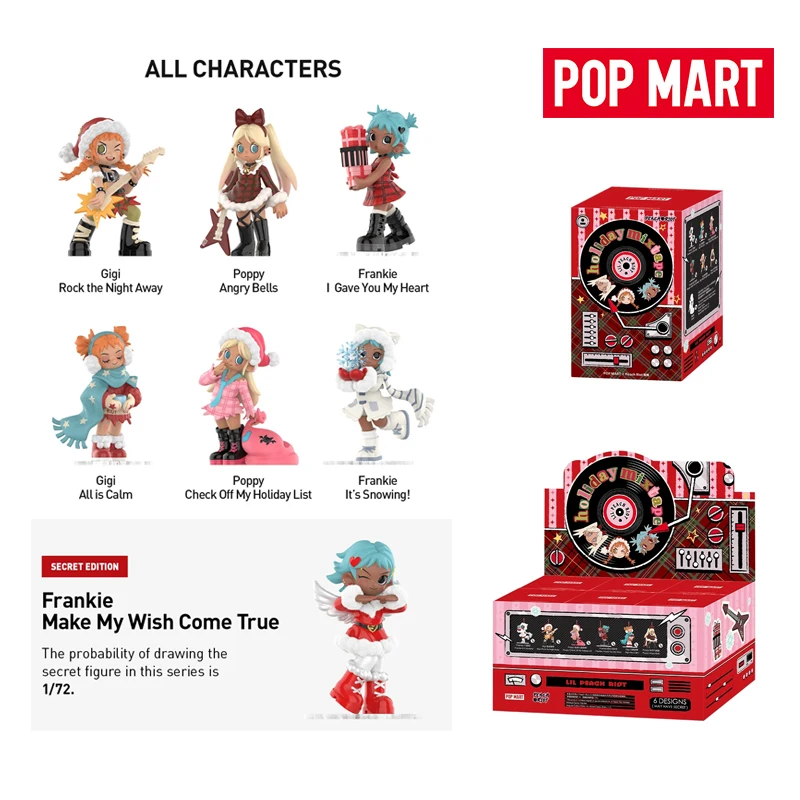

Официальный товар POPMART Lil Peach Riot Holiday Mixtape Series Фигурки Слепая коробка Игрушки Фигурка POPMART Коллекционная модель куклы