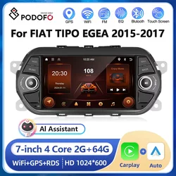 Podofo 7” Android Car Stereo Radio For FIAT TIPO EGEA 2015-2017 2+64G Carplay Android auto WIFI GPS Navigation Multimedia Player