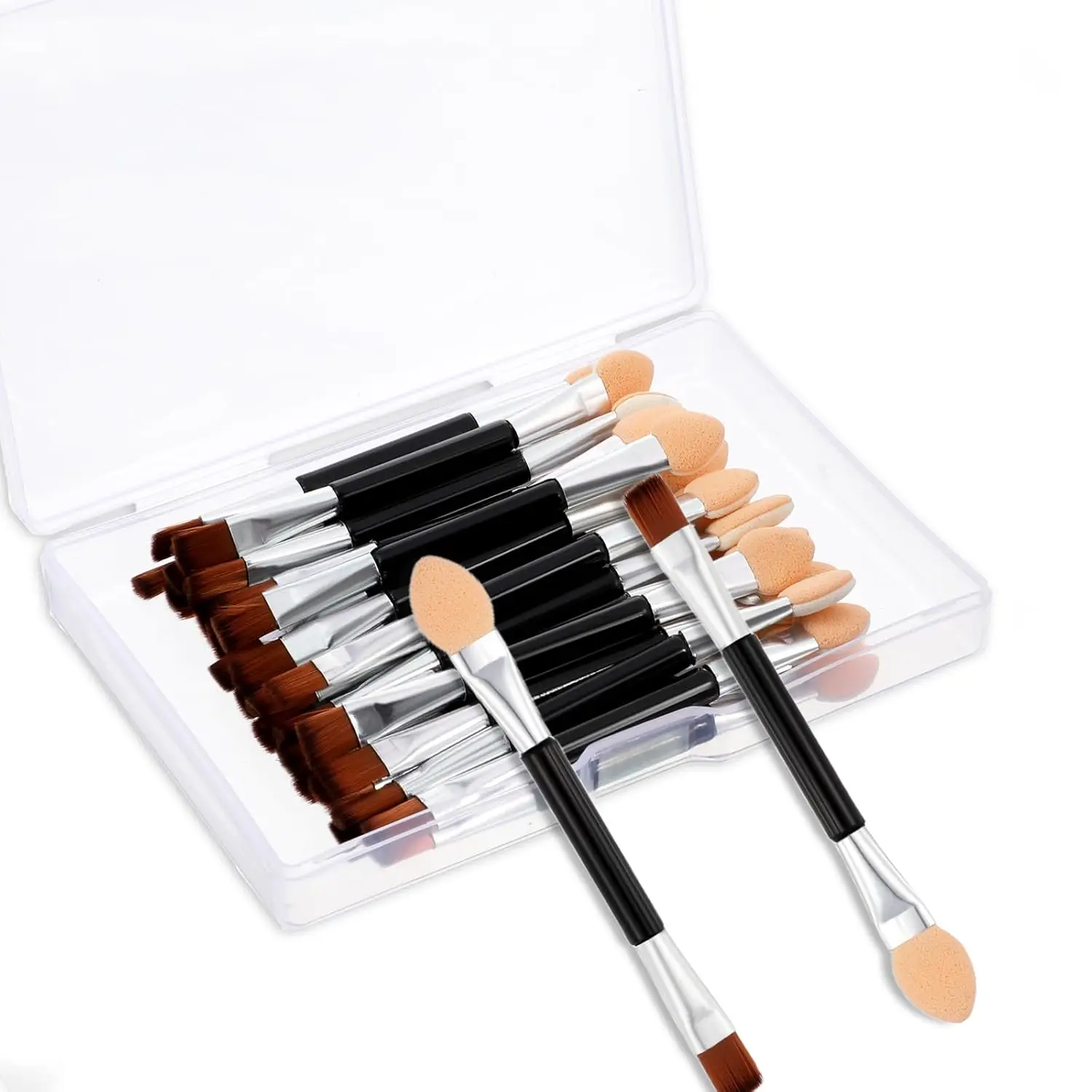 

30 двусторонних одноразовых аппликаторов для теней с мягкими губчатыми наконечниками, портативные кисти для макияжа для путешествий