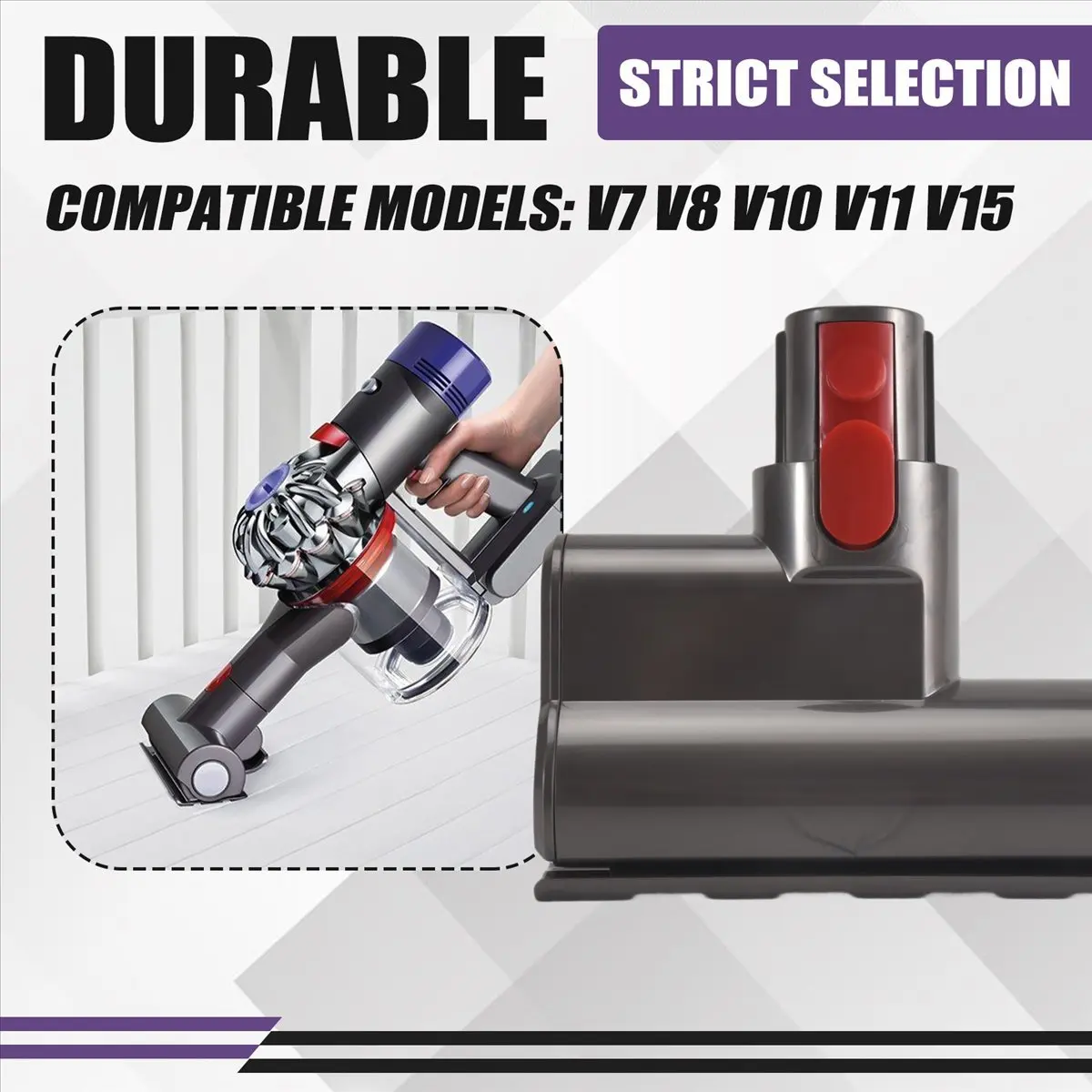 (MEOF) Мини-турбощетка для беспроводных пылесосов Dyson V7 V8 V10 V11 V15, турбинная щетка для удаления пыли, волос, клещей, грязи