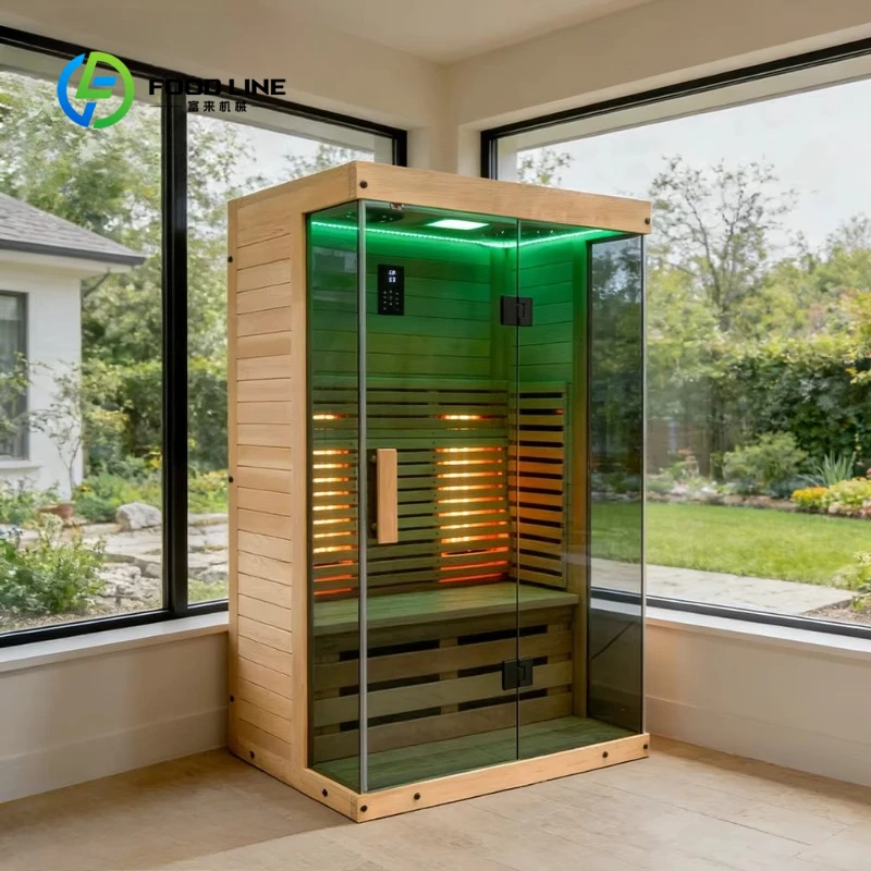 Customized Indoor Wooden Sauna Room 2 Person Traditional Sauna House Infrared with Bluetooth and Infrared Steam Sauna Room