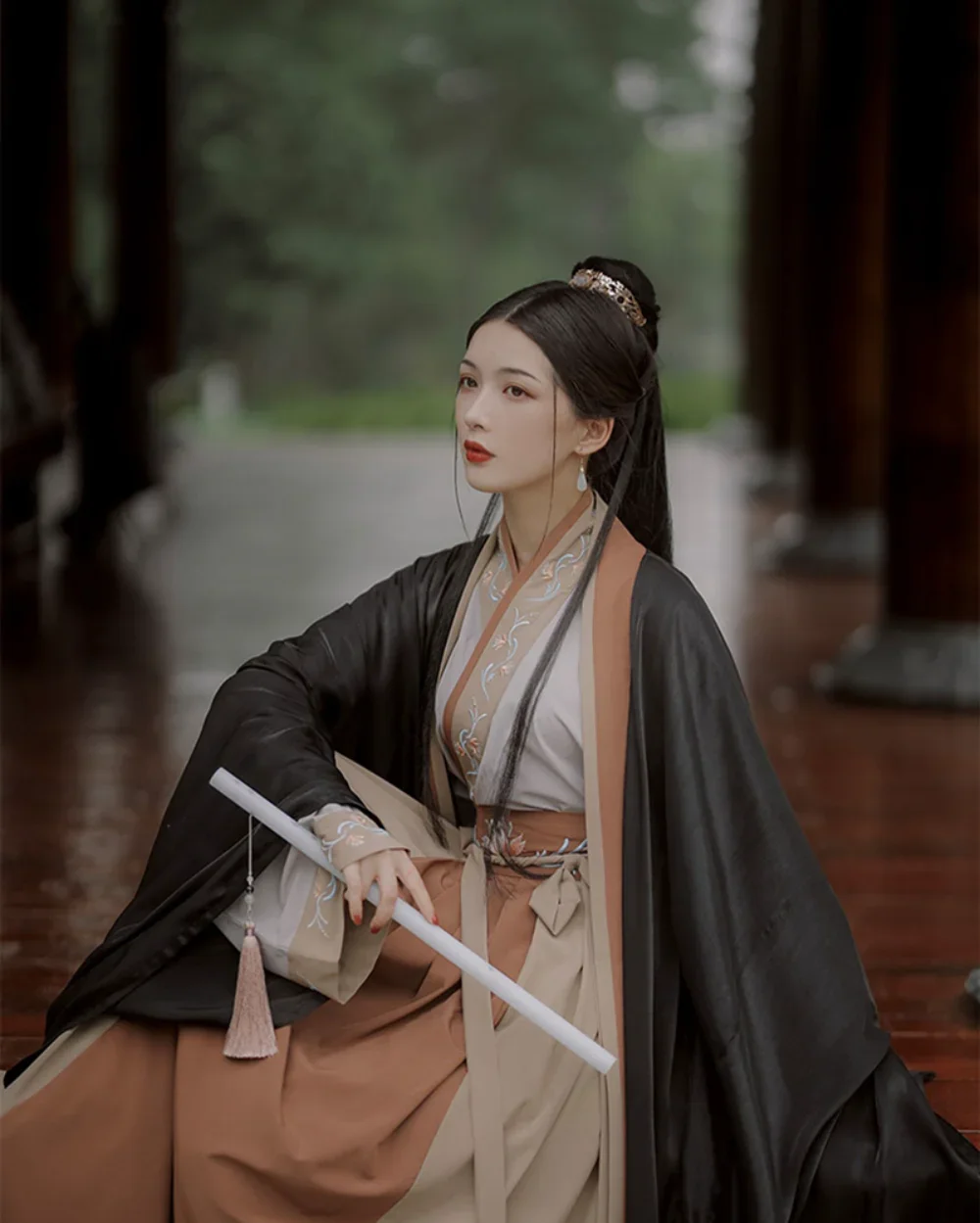 Ancient Chinese Hanfu Women Carnival Cosplay Costume Party Dress Hanfu Black Brown Sets for Women Chinese Wine Jar Props