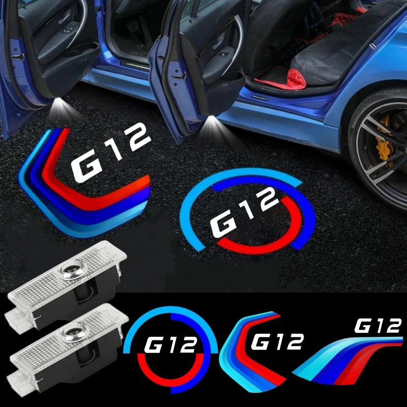 2PCS for BMW 7 Series G12 2015-2022 730Li 740Li 750Li M760Li LED Car Door Welcome Lights Projector Courtesy Ghost Shadow Lamp