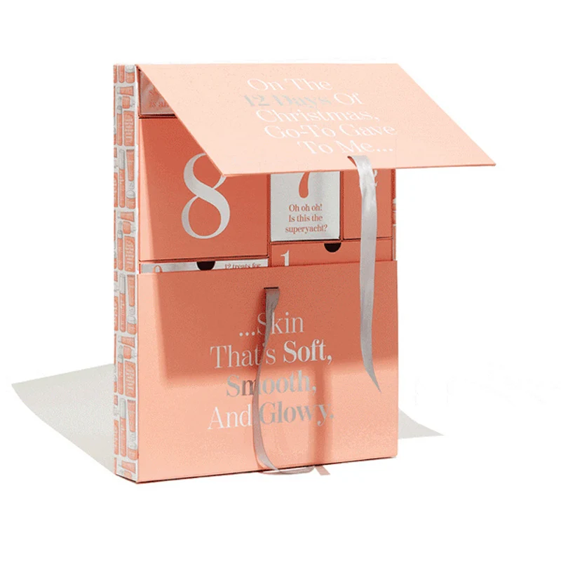 Personnalisation. Nouveau design vide 12 jours de Noël emballage à bas prix boîte de calendrier de l'avent cosmétique