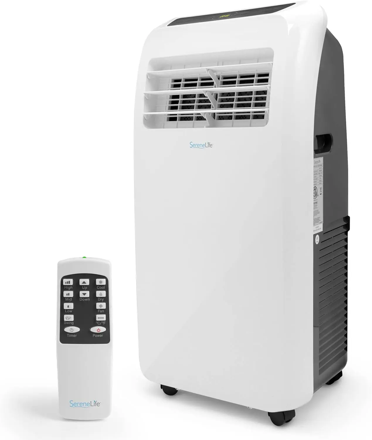 SereneLife SLPAC12.5 SLPAC 3-in-1 Portable Air Conditioner with Built-in Dehumidifier Function,Fan Mode, Remote Control