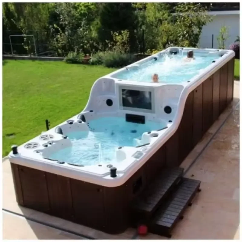 Multi-Level Tiered Outdoor Swim Spa Hot Tub Accessories Acrylic 7 Seats Eco-Friendly Premium Quality Pool for Relaxation