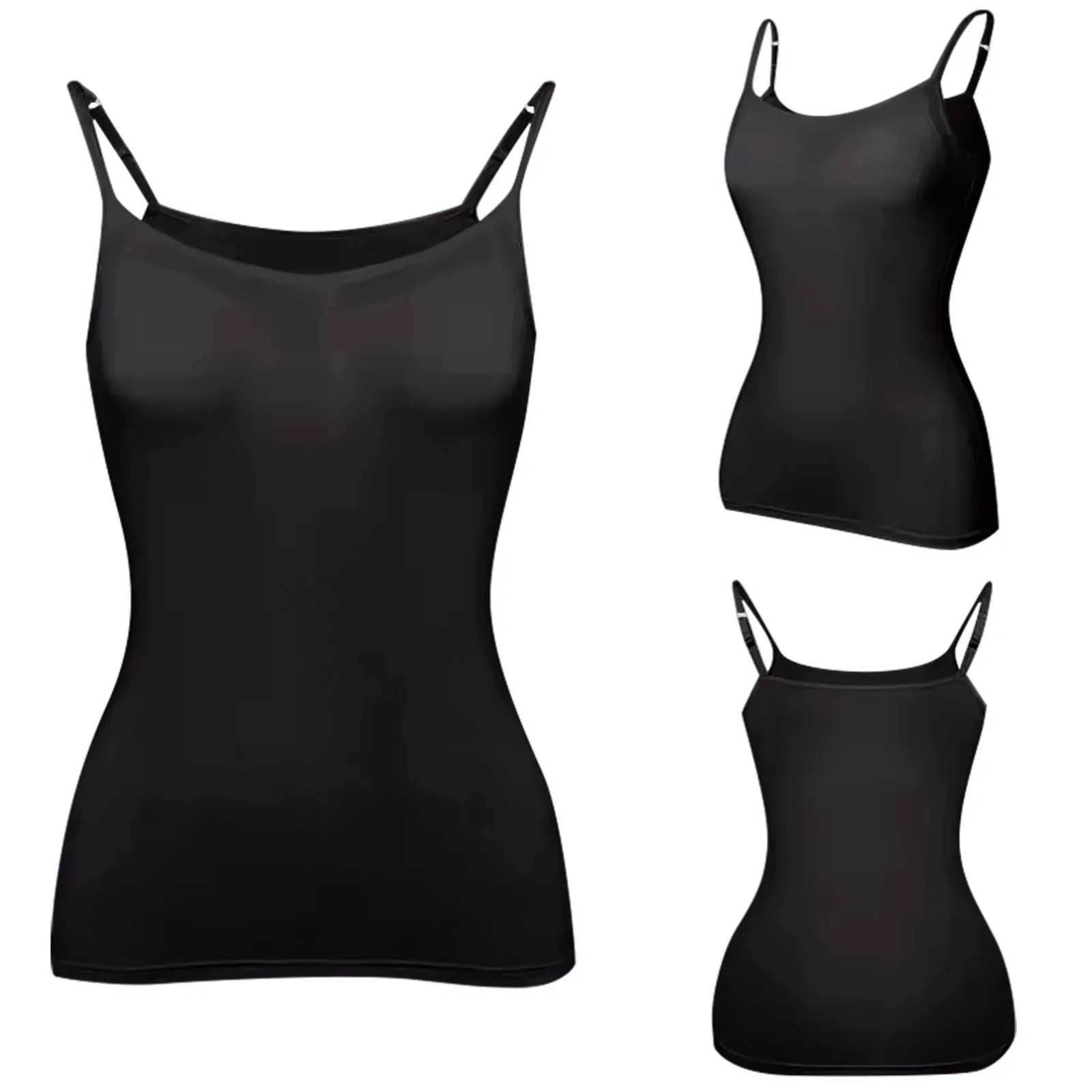New Padded Bra Tank Top Women Modal Spaghetti Solid Cami Top Vest Female Adjustable Camisole With Built In Bra Fitness Clothing - Image 5