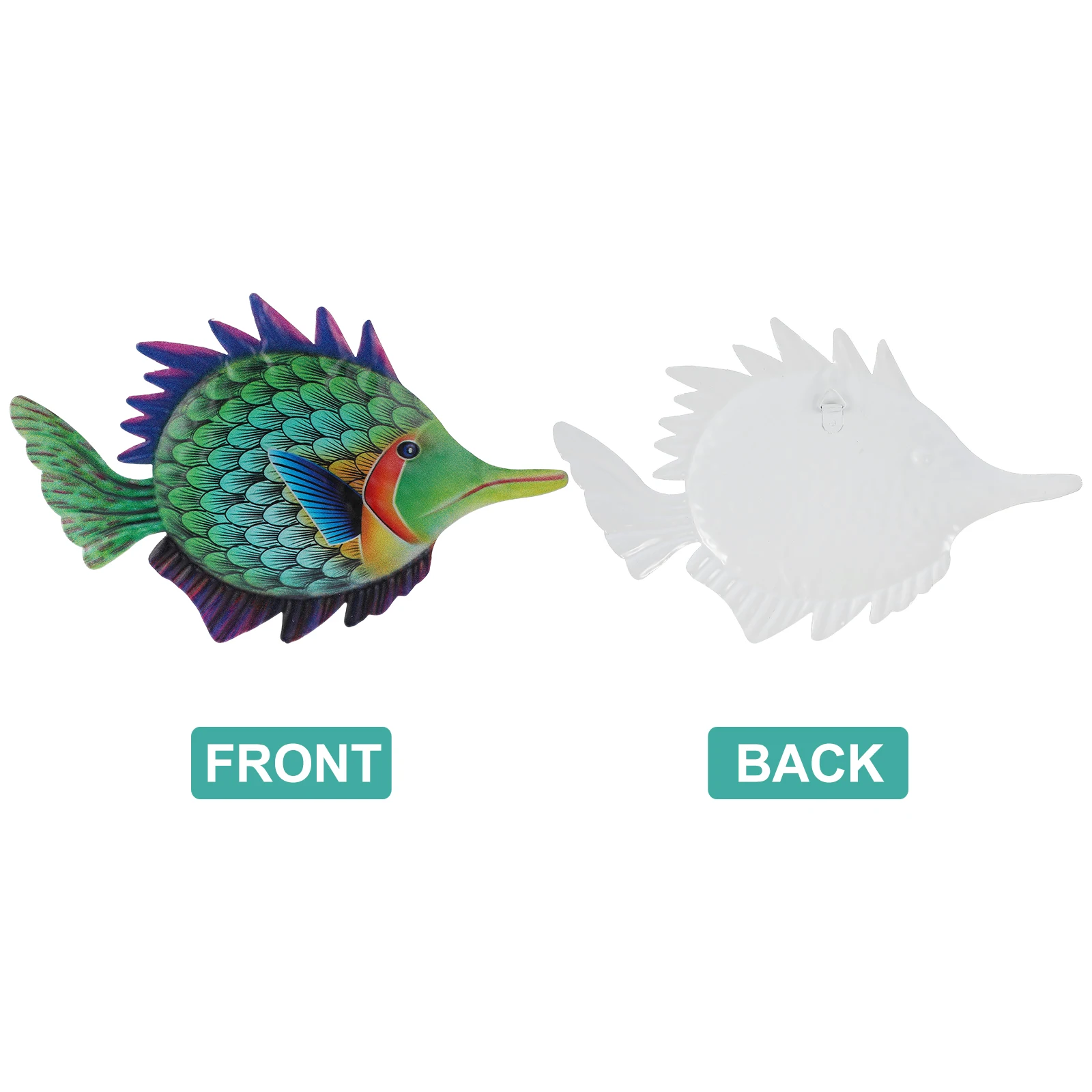 

Fish Wall Hanging Metal Art Nautical Decor Decorations Ornament Outdoor Floating