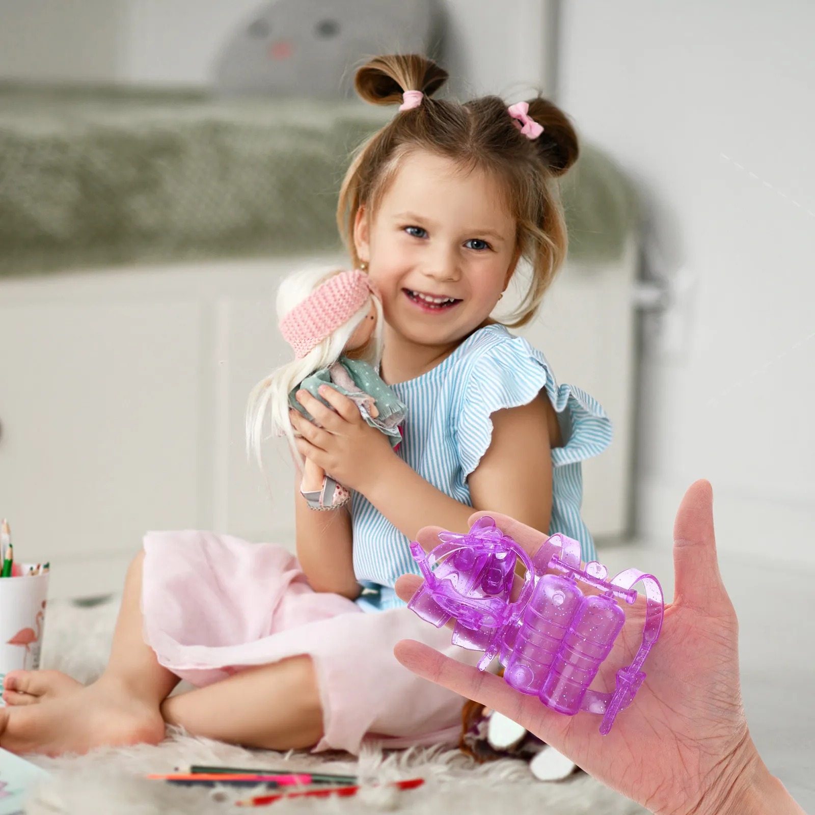 

Набор для дайвинга из 4 предметов: мини-комплект снаряжения для дайвинга, маленькие очки, кислородный баллон, ласты для 11-дюймовых фигурок, для летних вечеринок у бассейна